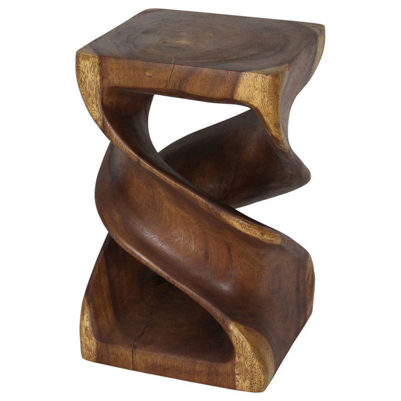 Haussmann® Wood Double Twist Stool Table 14 in SQ x 23 in H Walnut Oil