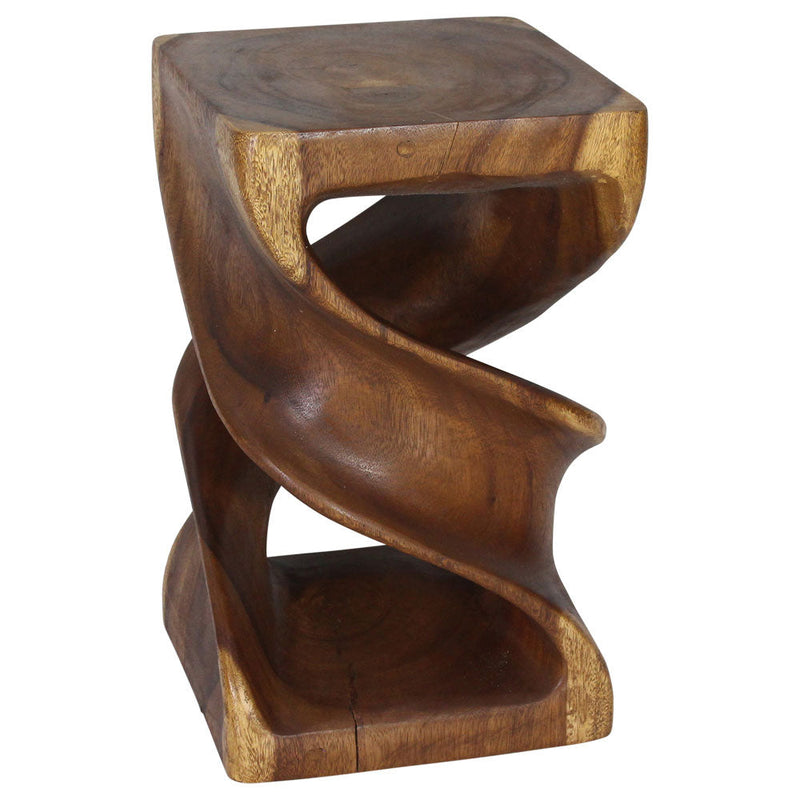 Haussmann® Wood Double Twist Stool Table 14 in SQ x 23 in H Walnut Oil