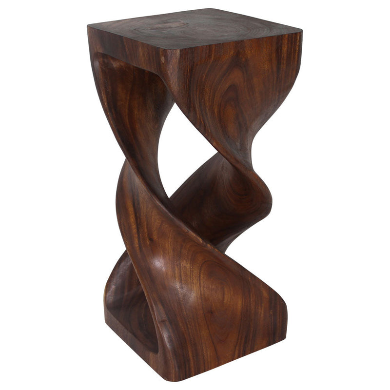 Haussmann® Wood Double Twist Stool Table 14 in SQ x 30 in H Walnut Oil