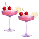 Ribbed Coupe Cocktail Glasses 8 oz | Set of 2 (Lavender, Set of 2)