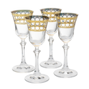Crystal Gold Italian Design Red Wine Glasses Double Row Gold Set Of 4 Wine Glasses by The Wine Savant
