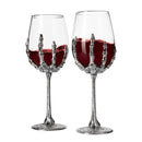 Stemmed Skeleton Wine Glasses Set Of 2 By Skeleton Hand Glasses 9 H Goth Gifts Skele by The Wine Savant