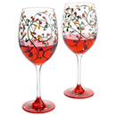 Stemmed Christmas Lights Wine Glasses Set of 2