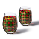 Crystal New Years Artisanal Hand Painted Stemless Glasses Set of 2