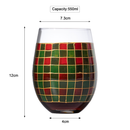 Crystal New Years Artisanal Hand Painted Stemless Glasses Set of 2