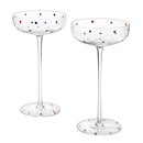 Polka Dot Champagne Coupe Glasses Set Of 2 12 Oz By Polka Dot Rainbow Colored Glasse by The Wine Savant