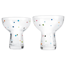 Hand Blown Margarita Glass – (Polka Dot Vintage Design)