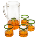 Palm Tree Pitcher & 4 Glasses Set Decanter, 9 oz