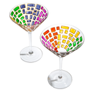 Italian Multicolor Renaissance Stained Glass Rainbow Martini Glasses Set Of 2 By 9 2 by The Wine Savant