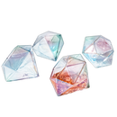 Set of 4 Diamond Whiskey & Wine Glasses 10oz - Wine, Whiskey, Water, Diamond Shaped, Diamonds Collection Sparkle Patented Wine Savant - Stands Alone, Or on Stand (Iridescent)