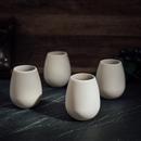 Unbreakable Silicone Stemless Wine Glassware | Set of 4 (White)