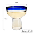 Mexican Hand Blown Blue Rim Margarita Glasses - Set of 4