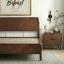 Bifrost Solid Wood Bed Frame With Headboard by Megsu