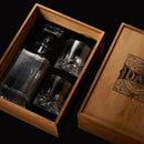 Gift for Dad Whiskey Decanter Gift Set | 730mL Decanter 2 Whiskey Glass