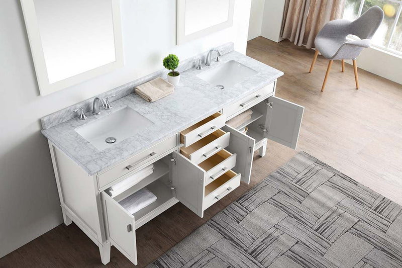 Danny 72" Bathroom Vanity White