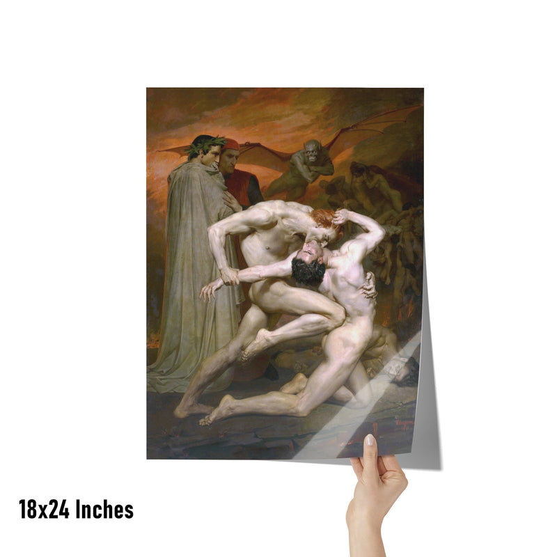 "Dante and Virgil in Hell" by William-Adolphe Bouguereau Matte Poster