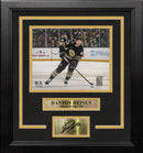 Danton Heinen in Action Boston Bruins 8" x 10" Framed Hockey Photo with Engraved Autograph by Dynasty Sports & Framing