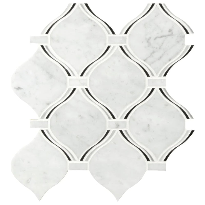 MSI Danza Arabesque Polished Marble Mosaic Wall and Floor Tile 10.19"x10.94"