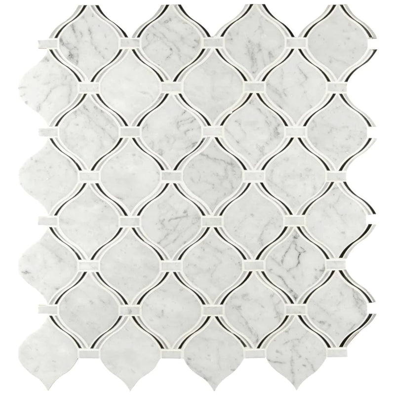 MSI Danza Arabesque Polished Marble Mosaic Wall and Floor Tile 10.19"x10.94"