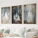 Halloween Ghost Print Trendy Gothic Home Decor by Wall Art Set