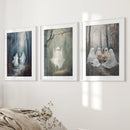 Dark Halloween Spooky Ghost Wall Art Prints Decor by Wall Art Set