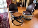 Whiskey & Wine Barrel Hoop Table Set — 2 Chairs, Black Edition