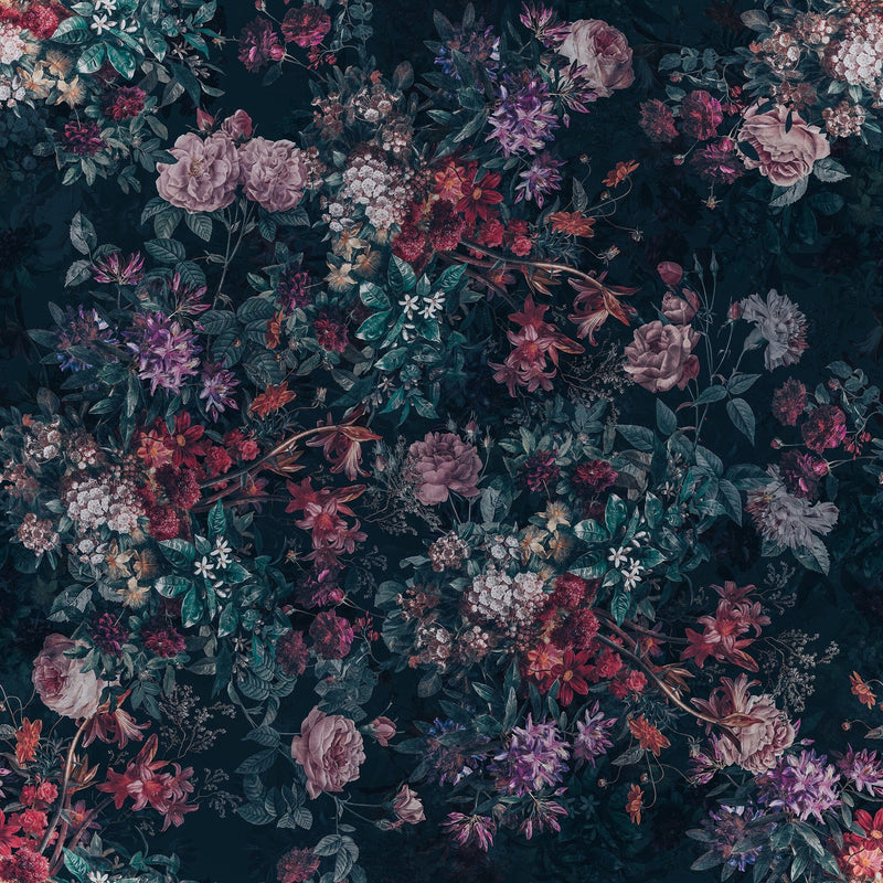 Dark Background Green Flower Wallpaper