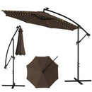 10 Feet Patio Offset Umbrella with 112 Solar-Powered LED Lights-Beige by DirectDeals