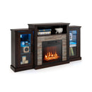 Fireplace TV Stand with 16-Color Led Lights for TVs up to 65 Inch by LJGDeals