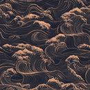 Dark Gold Ocean Waves Wallpaper