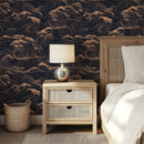 Dark Gold Ocean Waves Wallpaper