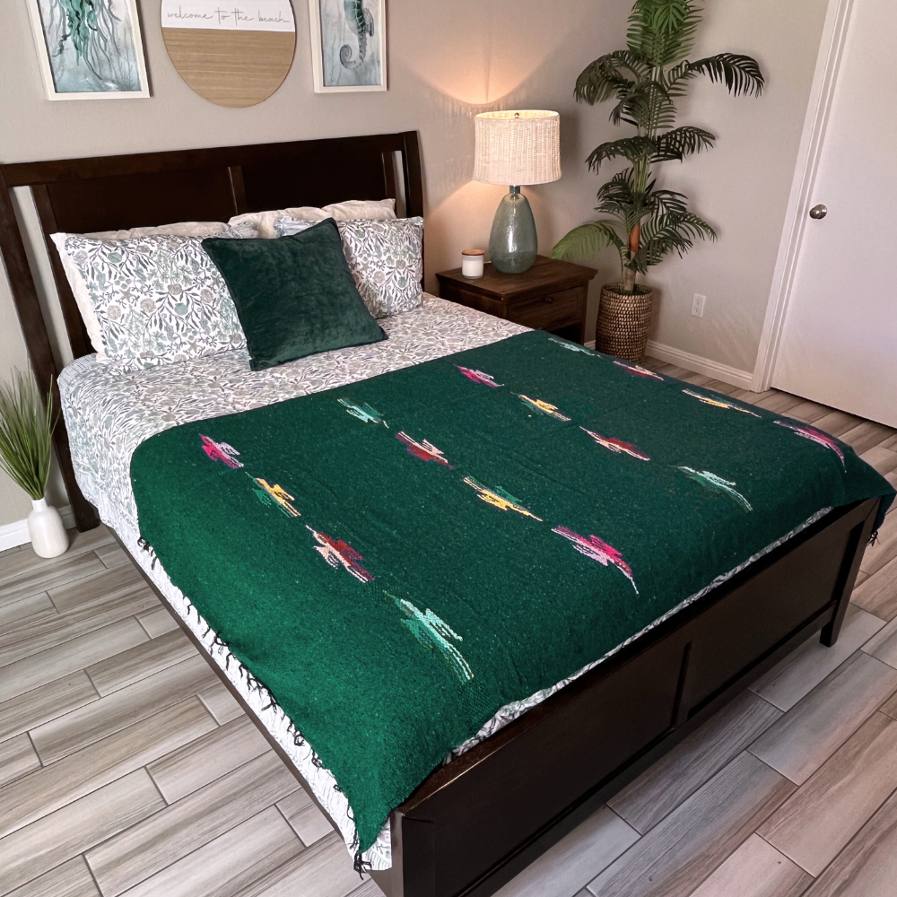 Dark Green Baja Thunderbird Blanket, photo 2 of 7