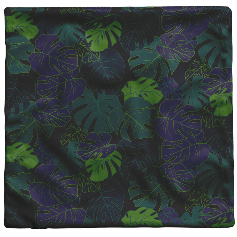 "Dark Monstera" Throw Pillow