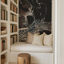 Bespoke Black Marble Wall Mural - Modern Fluid Art Wallpaper