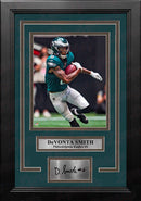 DeVonta Smith in Action Philadelphia Eagles 8" x 10" Framed Football Photo with Engraved Autograph by Dynasty Sports & Framing