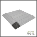 Deck Tile <b>Corner Ramp Edge</b> - for Premium WPC Interlocking Tiles | DECKO (3.1" x 3.1" x 0.8") - (One Piece)