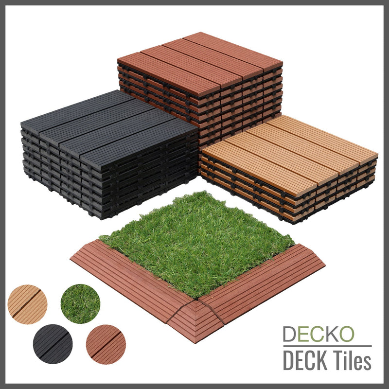 <b>Deck Tiles</b> - Premium WPC Interlocking | DECKO (11.8"/11.8"/0.8") - <b>choose the color</b> - (One Piece)