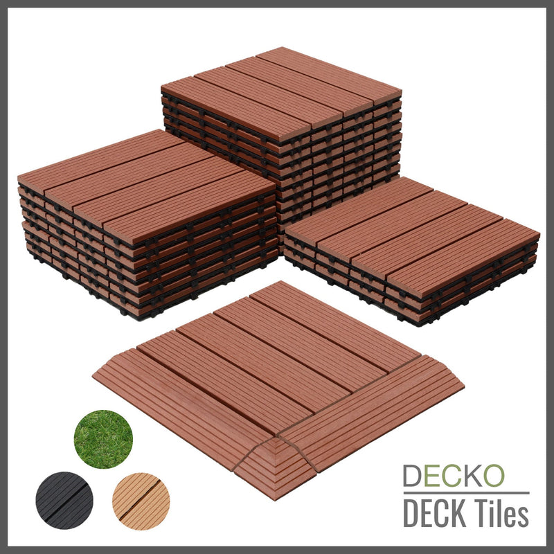 <b>Deck Tiles</b> - Premium WPC Interlocking | DECKO (11.8"/11.8"/0.8") - <b>choose the color</b> - (One Piece)