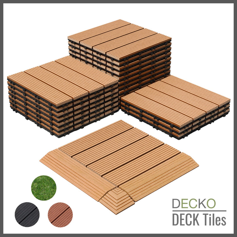 <b>Deck Tiles</b> - Premium WPC Interlocking | DECKO (11.8"/11.8"/0.8") - <b>choose the color</b> - (One Piece)