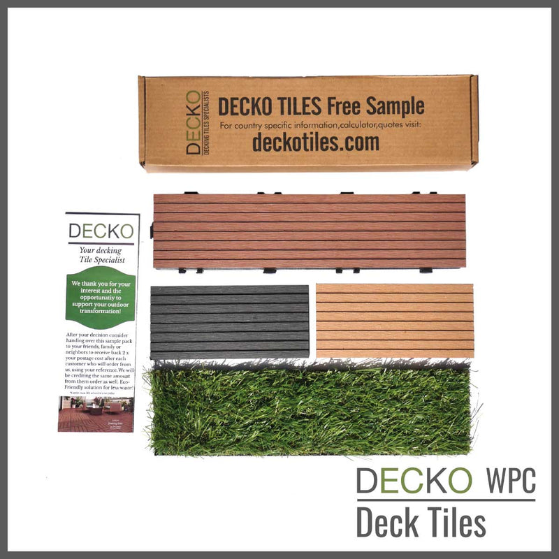 Deck Tile <b>Sample Pack</b> - Premium WPC Interlocking | DECKO with Free Delivery ($9.00 Handling fee- one/address only)