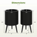 Fluted Metal Planter Pots with Stand Set of 2 by DirectDeals