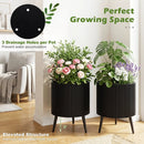 Fluted Metal Planter Pots with Stand Set of 2 by DirectDeals