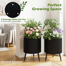 Fluted Metal Planter Pots with Stand Set of 2 by LJGDeals