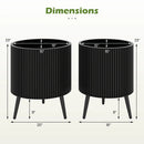 Fluted Metal Planter Pots with Stand Set of 2 by LJGDeals