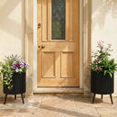 Fluted Metal Planter Pots with Stand Set of 2 by DirectDeals