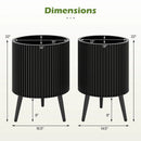 Fluted Metal Planter Pots with Stand Set of 2 by DirectDeals