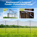Decorative Garden Fence with 5 Panels and 5 Stakes-Black by LJGDeals