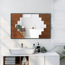 37.5 Inch x 26.5 Inch Decorative Rectangle Wall Mirror with Piano Key-Shaped Frame-Black by LJGDeals