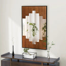 37.5 Inch x 26.5 Inch Decorative Rectangle Wall Mirror with Piano Key-Shaped Frame-Black by LJGDeals