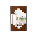 37.5 Inch x 26.5 Inch Decorative Rectangle Wall Mirror with Piano Key-Shaped Frame-Black